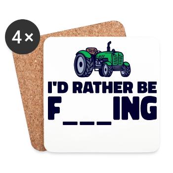 Bauernhof Traktor Statement Landwirtschaft Feld - Untersetzer (4er-Set) - Weiß - Vorne