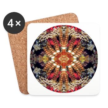 Nature Mandala Sous-marin, Plume Étoile - Dessous de verre (lot de 4) - blanc - Devant