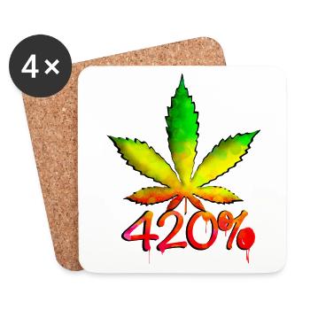 420 % - Untersetzer (4er-Set) - Weiß - Vorne