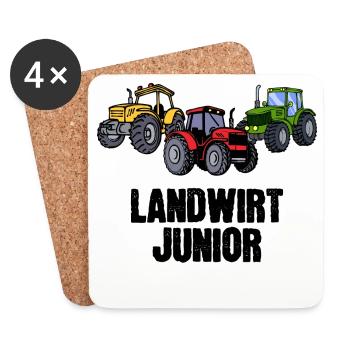 Jungbauer Statement Landmaschinen Feld Traktor - Untersetzer (4er-Set) - Weiß - Vorne