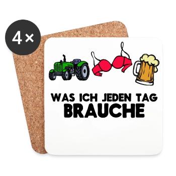 Traktor Landleben Kraftfahrzeug Statement Fahrzeug - Untersetzer (4er-Set) - Weiß - Vorne