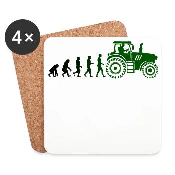 Commercial Vehicle Farmer Evolution Vehicle Tractor - Coasters (set of 4) - white - Front