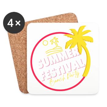 Festival, Sommerfest, Strandparty - Untersetzer (4er-Set) - Weiß - Vorne