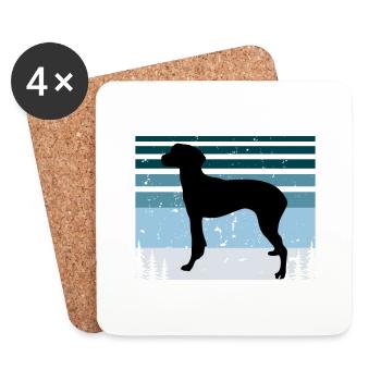 Hygenhund Dog Lover Silhouette Vintage Sunset - Dessous de verre (lot de 4) - blanc - Devant
