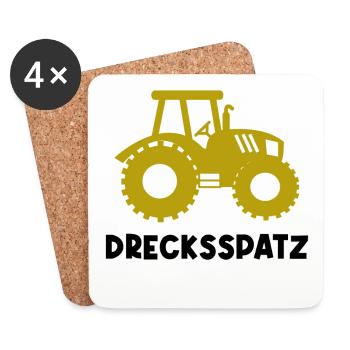 Nutzfahrzeug Statement Landwirt Traktor Fahrzeug - Untersetzer (4er-Set) - Weiß - Vorne
