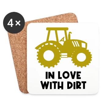 Farmer Statement Farm Tractor Commercial Vehicle - Coasters (set of 4) - white - Front