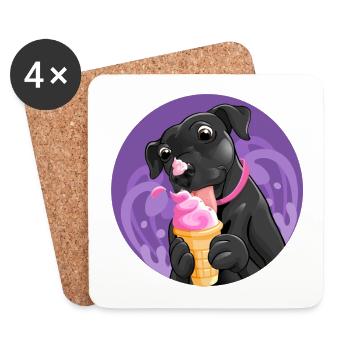 Gourmet puppy pink cream - Coasters (set of 4) - white - Front