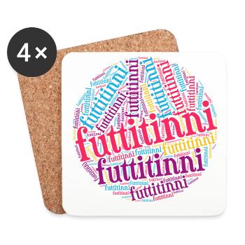 Sicilia t-shirt futtitinni t-shirt word cloud t-shirt - Coasters (set of 4) - white - Front