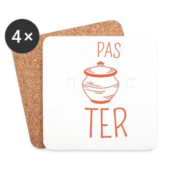 J peux pas j ai poterie - Dessous de verre (lot de 4) - blanc - Devant