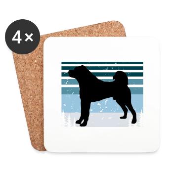 Kangal Dog Lover Silhouette Vintage Sunset - Coasters (set of 4) - white - Front
