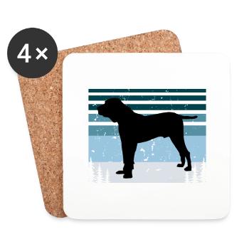 Kumaon Mastiff Hundeliebhaber Silhouette Vintage Sonnenuntergang - Untersetzer (4er-Set) - Weiß - Vorne
