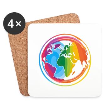 Rainbow Earth - Coasters (set of 4) - white - Front
