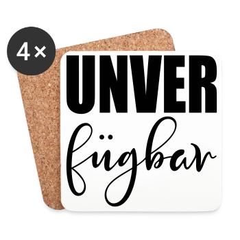 SCHRIFTZUG UNVERFÜGBAR - STATUS - Untersetzer (4er-Set) - Weiß - Vorne