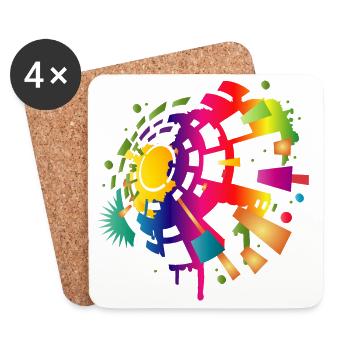 colorful sound symbol for the festival season - Coasters (set of 4) - white - Front