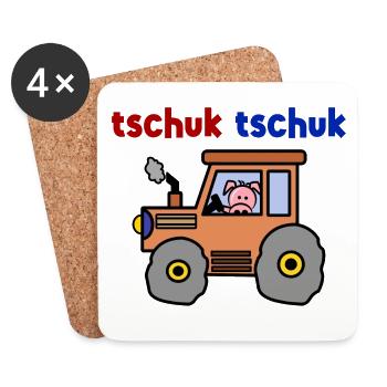 Country Life Saying Farmer Field Tractor Agricultural Machinery - Coasters (set of 4) - white - Front