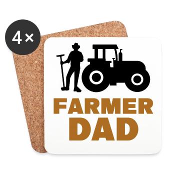 Farmer Statement Tractor Farming Vehicle - Coasters (set of 4) - white - Front