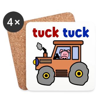 Traktor Landwirt Feld Landwirtschaft Landleben - Untersetzer (4er-Set) - Weiß - Vorne