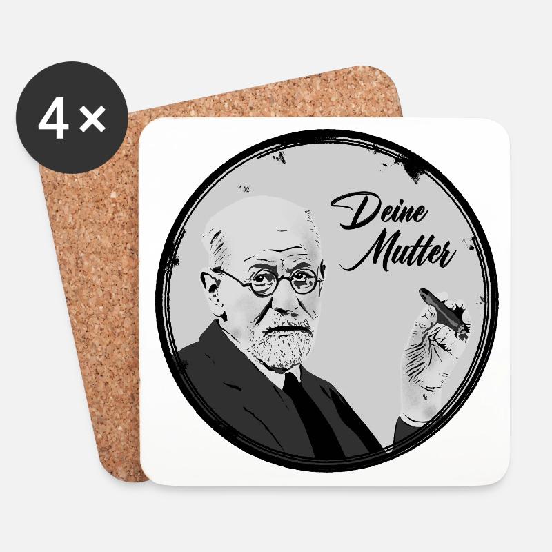 Deine Mutter Freud - Untersetzer (4er-Set) - Weiß