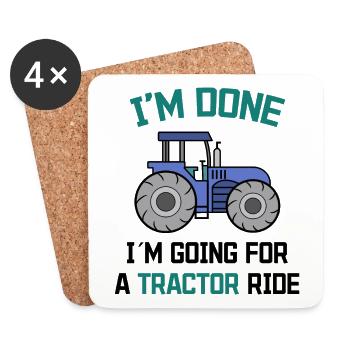Bauer Traktor Statement Bauernhof Landwirtschaft - Untersetzer (4er-Set) - Weiß - Vorne