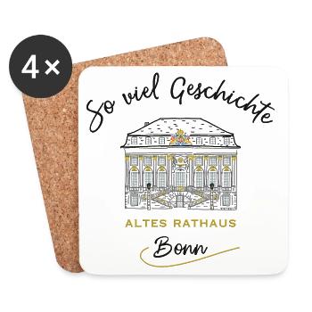 Altes Rathaus Bonn - Untersetzer (4er-Set) - Weiß - Vorne