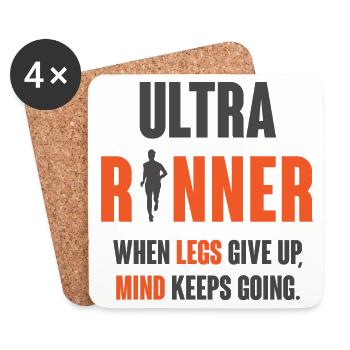 Ultra Runner. When Legs Give Up, Mind Keeps Going. - Coasters (set of 4) - white - Front