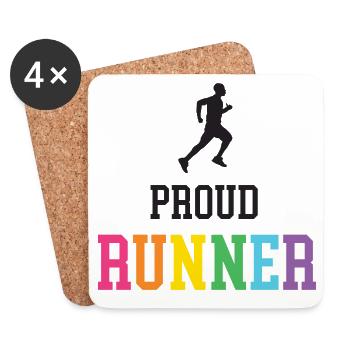 Fier coureur LGBT - Dessous de verre (lot de 4) - blanc - Devant