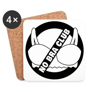 No Bra Club | No BH Club | Couleur changeable | - Dessous de verre (lot de 4) - blanc - Devant