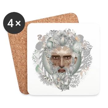 fascinating portrait of an Aquarius - Coasters (set of 4) - white - Front