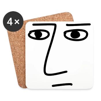 Art Face Künstler Mann - Untersetzer (4er-Set) - Weiß - Vorne
