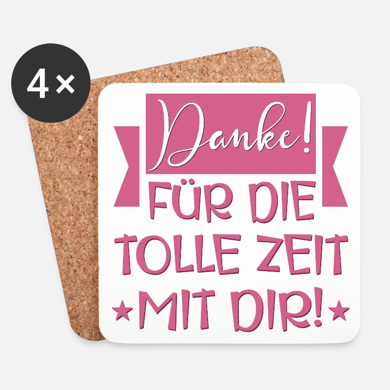 Abschiedsgeschenke - Tolle Zeit Sprüche - Untersetzer (4er-Set) - Weiß