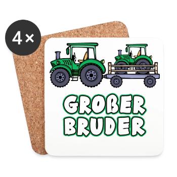 Nutzfahrzeug Bauer Statement Traktor Biobauer - Untersetzer (4er-Set) - Weiß - Vorne