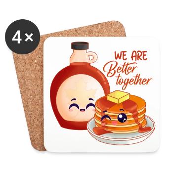 pancake, maple syrup, breakfast - Coasters (set of 4) - white - Front