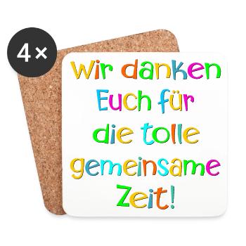 Abschiedssprüche Team - Dankbarkeit ZEIT - Untersetzer (4er-Set) - Weiß - Vorne