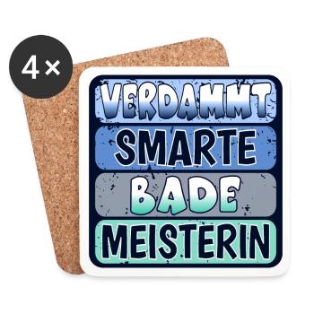 Bademeisterin - Schwimmmeisterin - SCHWIMMEN - Untersetzer (4er-Set) - Weiß - Vorne