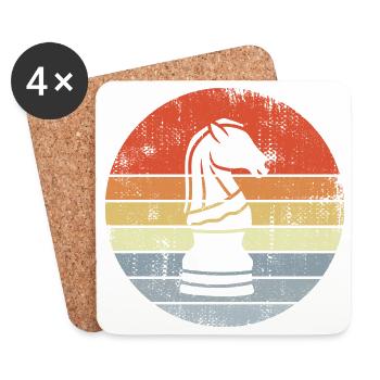 Schach Springer Vintage Look - Untersetzer (4er-Set) - Weiß - Vorne