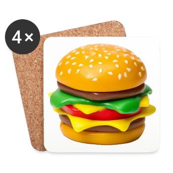 Hamburger Po Art Print - Coasters (set of 4) - white - Front