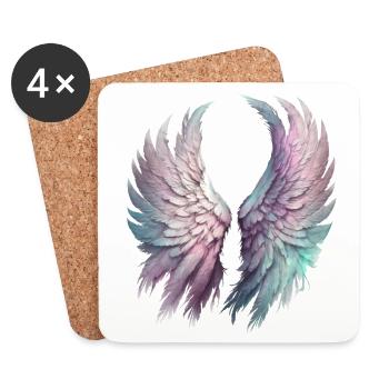 Ethereal Pastel Wings - Coasters (set of 4) - white - Front