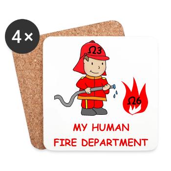 My Human Fire Department - Omega3 - Coasters (set of 4) - white - Front