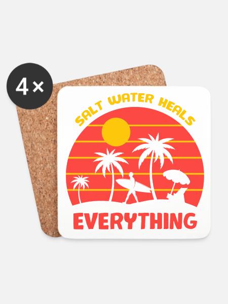 Surfen, Surfen Fan, Surfen - Untersetzer (4er-Set) - Weiß