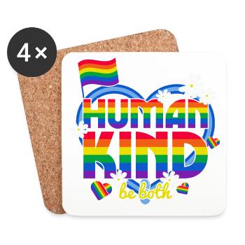 LGBT, gay, lesbienne, pride - Dessous de verre (lot de 4) - blanc - Devant