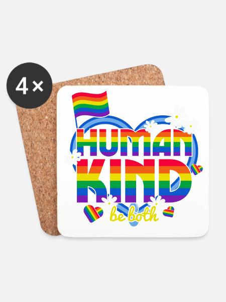 LGBT, schwul, lesbisch, stolz - Untersetzer (4er-Set) - Weiß
