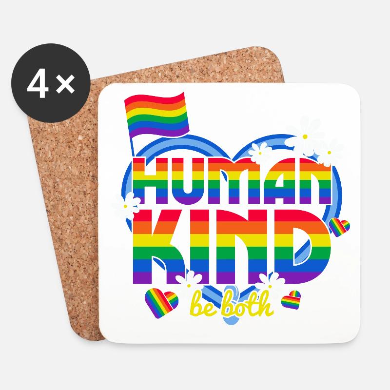 LGBT, schwul, lesbisch, stolz - Untersetzer (4er-Set) - Weiß