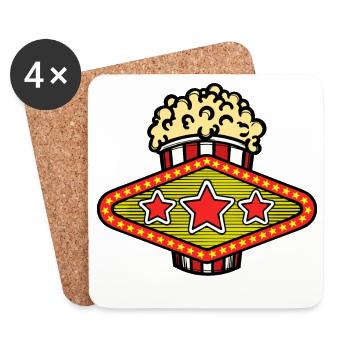 Cineaste Series Popcorn Movies Movies Movies Cinema After - Dessous de verre (lot de 4) - blanc - Devant