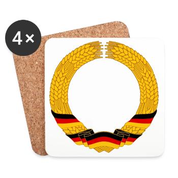 DDR Ährenkranz Vorlage - Untersetzer (4er-Set) - Weiß - Vorne