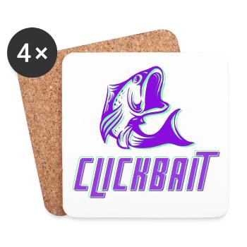 Appât à clics - Dessous de verre (lot de 4) - blanc - Devant