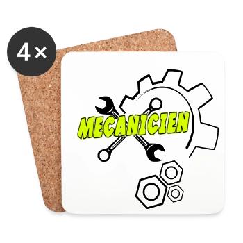 Mécanicien - Dessous de verre (lot de 4) - blanc - Devant