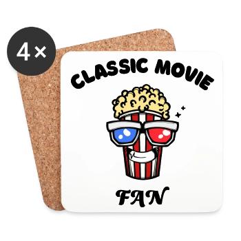 Movie Night Filme Movies Statement Popcorn Serien - Untersetzer (4er-Set) - Weiß - Vorne