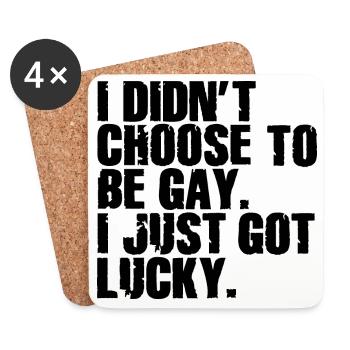Humour gay Gay Dicton drôle drapeau arc-en-ciel - Dessous de verre (lot de 4) - blanc - Devant