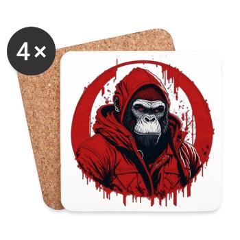 Gorilla Street Style - Dessous de verre (lot de 4) - blanc - Devant