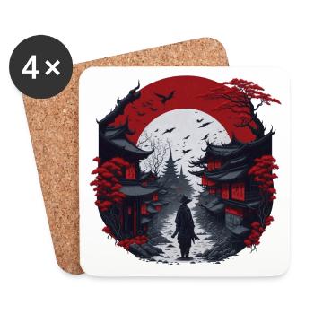 Asian village - Coasters (set of 4) - white - Front